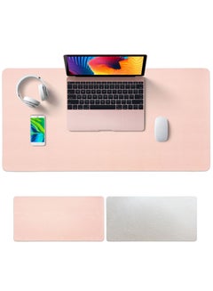 Buy Multifunctional Desk Pad PU Computer Mouse Pad Office Desk Mat Extended Gaming Mouse Pad Non-Slip Waterproof Dual-Side Use Desk Mat Protector 80cm x 40cm Silver/Pink in Saudi Arabia