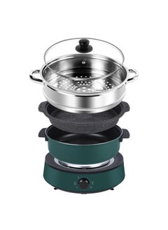 اشتري Factory direct supply new Korean household multifunctional electric cooker non-stick electric cooker split electric hot pot spot Green soup pot + baking pan + steamer (only applicable to 110V voltage) في الامارات