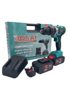 اشتري BONAI 68V Multifunctional Impact Electric Cordless High-power Lithium Battery *2 Wireless Rechargeable Hand Drills Brush Motor في الامارات