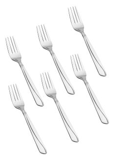 Buy 6-Piece Japanese Stainless Steel Dinner Fork Set Silver in Saudi Arabia