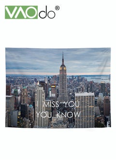 Buy Modern City Tapestry Short Plush Simple Home Decoration Wall Hanging Live Broadcast Photo Background Free Installation Package 150 * 130CM in Saudi Arabia