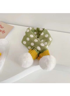 اشتري Winter Kids Knit Scarf Cartoon Plush BearLight green dots Light green dots في السعودية