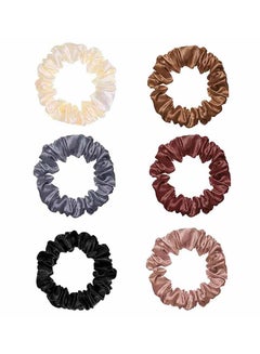 Buy 6-Piece Silk Hair Ties Band Set Satin Hair Scrunchies Multicolour for Girls Women in Saudi Arabia
