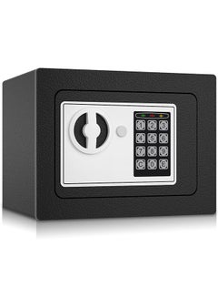 اشتري Small Safe Box - Small Money Safe with Digital Password and Keys for Home Hotel Office Dorm Money Cash Jewelry Use Storage (Black) في السعودية