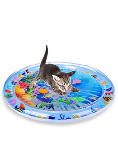 اشتري Water Sensory Play Mat for Cats Upgraded-Thicken Unbreakable Cat Water Playmat for Self Play Interactive for Indoor Cats Water Mat for Cats 65 x 65 في السعودية