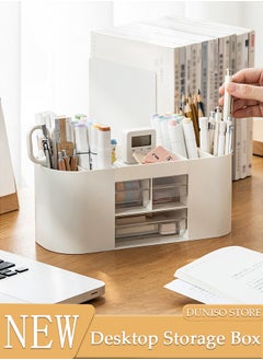 Buy Desk Organizer with 3 Drawer Multi-Functional Pencil Pen Cosmetic Holder for Desk, Desk Makeup Organizers and Storage with 7 Compartments Desktop Organizer for Office Home Art Supplies in UAE