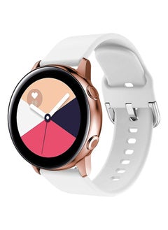 اشتري Strap Band Silicone 20MM For Samsung Galaxy Watch 4 40mm 44mm/Watch 4 classic 42mm 46mm /Gear Sport/active2 40mm 44mm/Amazfit GTR 42mm/ GTS 2/Huawei GT2 42mm/Honor Magic watch 2 42mm (White) في مصر