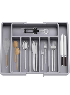 Buy Expandable Adjustable Cutlery Drawer Organiser, Utensil Kinfe Traynainai, Silverware and Flatware Holder, Closet Cutlery Tray for Spoons Forks Knives, in Saudi Arabia