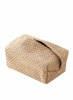 اشتري Japanese Style Lattice Linen Tissue Box Cover Cotton Storage Bag for Home Living Room Dining Table Decor في الامارات