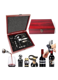 Buy Wine Opener Set Rabbit Type with Wine Stoppers, Drip Ring, Foil Cutter and Extra Corkscrew Premium All-In-One Wine Bottle Opener Kit Elegant Cherry Gift Wood Case in UAE