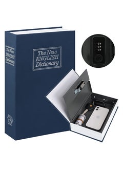 اشتري Book Safe with Combination Lock, Home Dictionary Diversion Hidden Secret Metal Safe Box for Money Jewelry Passport (26.5 x 20 x 6.5cm) Navy Blue Large في الامارات