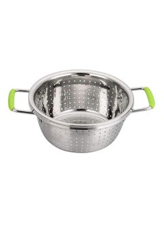 Buy Stainless Steel Colander Strainer With Silicone Handles - 1 Piece Random Handles Color (32cm) in Egypt