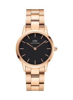 Buy Daniel Wellington Iconic Link Black Watch for Women 32mm Dial with Rose Gold Stainless Steel (316L) Strap DW00100212 in Saudi Arabia