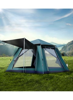 اشتري HEXAR® 6 Person Camping Tent Automatic Instant Pop-Up Tent Lightweight Portable Tent Outdoor Camping Waterproof Windproof Camping Tent and Mesh Windows 2 Doors with Carry Bag في الامارات