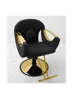 Buy Hair Styling Chair Black Gold Handle in UAE