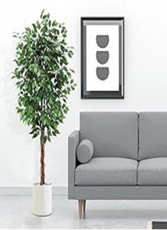 Buy Artificial Ficus Tree,Tall Fake Ficus Silk Tree with Natural Wood Trunk in Plastic Nursery Pot for Indoor Outdoor House Living Room Office Garden Decor (6ft) in Egypt