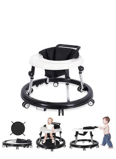 Buy Anti-Rollover Baby Walker with Wheels, Foldable Adjustable Height Toddler Walker, Baby Walkers and Activity Center with Foot Pads, Baby Walkers for Baby Boys and Girls 6-18 Months 9 Heights Adjustable in Saudi Arabia