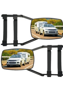 Buy Towing Mirror, Universal 360° Swivel Adjustable Clamping Trailer Mirror, Extended Mirror for Camper RV Tractor Car Truck Trailer 2pcs, Black in Saudi Arabia