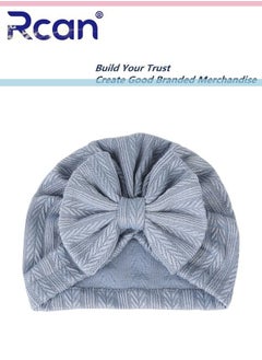 Buy Baby Windproof Tire Hat Solid Color Wheat Ear Pattern Bow Bat Cap 0-2 years old in Saudi Arabia