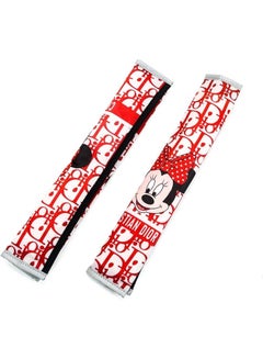 Buy Minnie mouse Dior 2 Pcs Sparkling Seat Belt Cover, Protector from radar fines , Accessories Compatible with All Cars With light reflect feature in Egypt