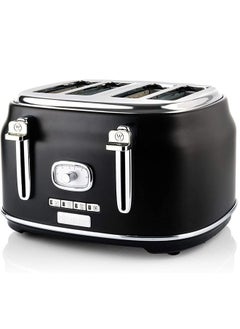 اشتري Westinghouse Retro 4-Slice Toaster - Six Adjustable Browning Levels  with Self Centering Function and Crumb Tray Black في الامارات