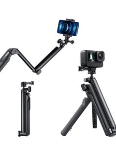 Buy Flexible Extension Selfie Tripod With Phone Holder Multiple Way Pivot Arm Stabilizer Stick Pole Monopod Handler Grip For Go Pro in UAE