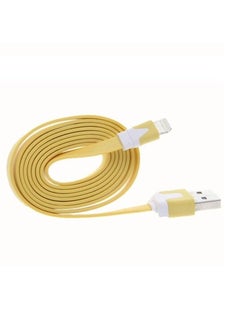 Buy 3m Flat Apple Lightning to USB Charging Cable - Yellow in UAE