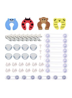 Buy Door Finger Pinch Guard 47pcs, Soft Foam Cushion Door Safety for Kids Cartoon Animal Baby Door Slam Stop Prevent Finger Pinch Injuries,Prevent Child or Pet from Getting Locked in Room in Saudi Arabia