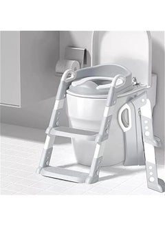 اشتري Potty Training Seat with Step Stool Ladder,Potty Training Toilet for Kids Boys Girls,Toilet Training Potty Seat Sturdy Comfortable Built in Non-Slip Steps Soft Pad for Baby Boys Girls(Grey) في الامارات