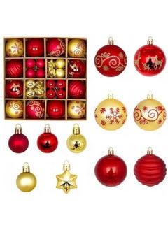 Buy 44Pcs Christmas Ball Ornaments Christmas Baubles Shatterproof Christmas Tree Balls Ornaments Hanging Decoration Assorted Ornament in UAE