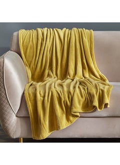 Buy Ontario Solid Coral Fleece Throw 120 x 170 cm in UAE