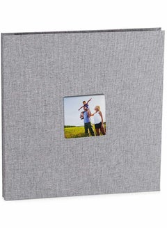 Buy Large Photo Album Linen,Self Adhesive Photo Album Magnetic Scrapbook Album Scrapbook for Valentines Day Birthday Gifts,Wedding Guest Book,DIY Scrapbook,40 Page 28x27cm(Grey) in UAE