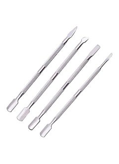 اشتري 4 Pieces Cuticle Pusher Stainless Steel Cuticle Peeler Scraper Remove Gel Nail Polish في الامارات