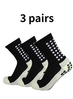 Buy 3 Pairs  Football Anti Slip Socks Gel Socks For Men non slip Soccer socks For Football Basketball Yoga in Saudi Arabia