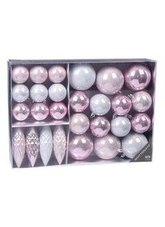 Buy Christmas 31-Piece Hanging Decoration Set, Light Pink & White in UAE