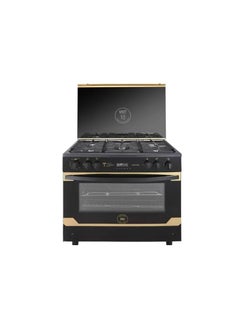 Buy Cooker 5 Gas Burners 90*60 Cm Full Safety Black Gold C69Eb-Gc-511-Csf-2W-Tsbg-Al in Egypt