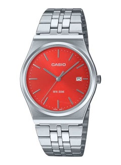 اشتري Casio Quartz Analog Red Dial Stainless Steel Unisex Watch MTP-B145D-4A2 في الامارات