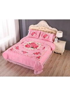 Buy Blanket Set of 4 Pieces 160 x 220CM Double Ply Premium Blanket With Bedcover Pillowcase in UAE