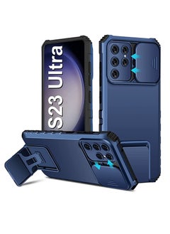 Buy Samsung Galaxy S23 Ultra Case Cover Accessories with Slide Camera Cover, Military-Grade Shockproof Phone Case with Kickstand Protective Cover for Samsung S23 Ultra 5G in Saudi Arabia