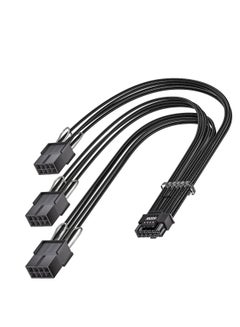 Buy PCI-E 5.0 Extension Cable 30cm/1ft 16 Pin(12+4) Male to PCIE 3x8Pin(6+2) Female Sleeved with 4 Combs 12VHPWR 16AWG Compatible for GPU RTX 3090Ti 4070Ti 4080 4090, Black in UAE