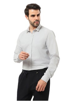 Buy Light Lilac Long Sleeves Elegant Classic Shirt - Gray in Egypt