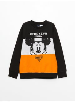 Buy Crew Neck Mickey Mouse Printed Long Sleeve Boys Sweatshirt in Egypt