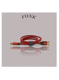 Buy VONK V05 Quick Charge Data Cable TYPE-C-USB Mobile Phone Charger USB 2A Fast Charging Cable - Red in Egypt