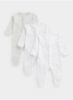 Buy Grey Sleepsuits 3 Pack in Saudi Arabia