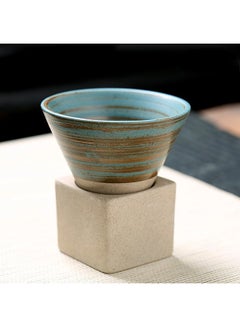 Buy Ceramic Coarse Pottery Coffee Mug with Base,Creative Triangular Cone Funnel Shape Porcelain Coffee Cup,Ceramic Tea Cup Mug for Coffee Milk Tea Latte Yogurt in Saudi Arabia
