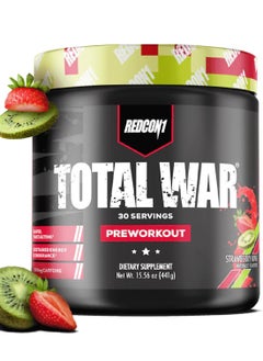 Buy Total War Pre Workout Strawberry Kiwi 30 Servings 441g in UAE