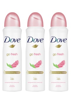 Buy Pack Of 3 Dove Go Fresh Anti Transparent with Pomegranate Spray 150 in Saudi Arabia