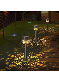 اشتري 4 Pack Solar Pathway Lights Outdoor Auto On Off Solar Walkway Lights Super Bright SMD LED Garden Landscape Lighting for Path,Yard, Driveway, Warm في الامارات