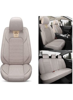Buy Car Seat Covers Full Set Universal Flax Spring and Summer Automotive Vehicle Cushion(Grey) in UAE