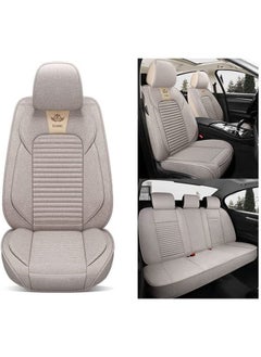 Buy Car Seat Covers Full Set Universal Flax Spring and Summer Automotive Vehicle Cushion(Grey) in UAE